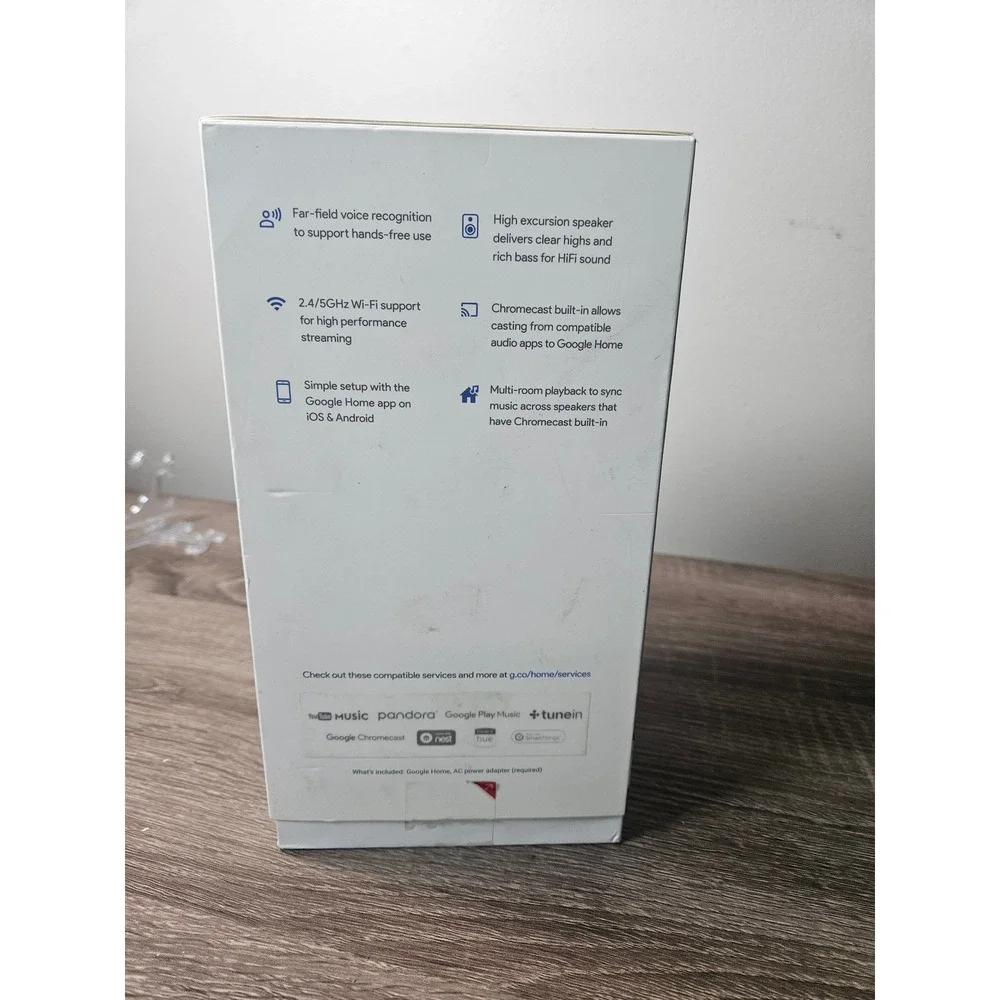 Google Home Smart Voice Activated Speaker White Slate GA3A00417A14